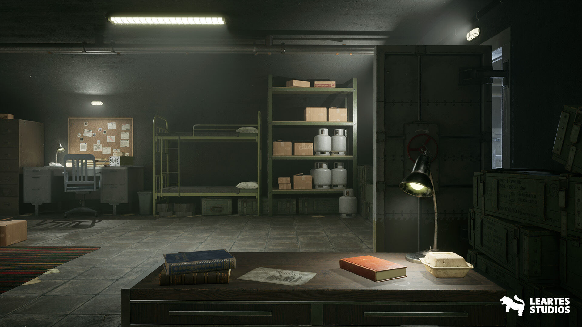 Cold War Underground Bunker Environment Low-poly 3D model_11