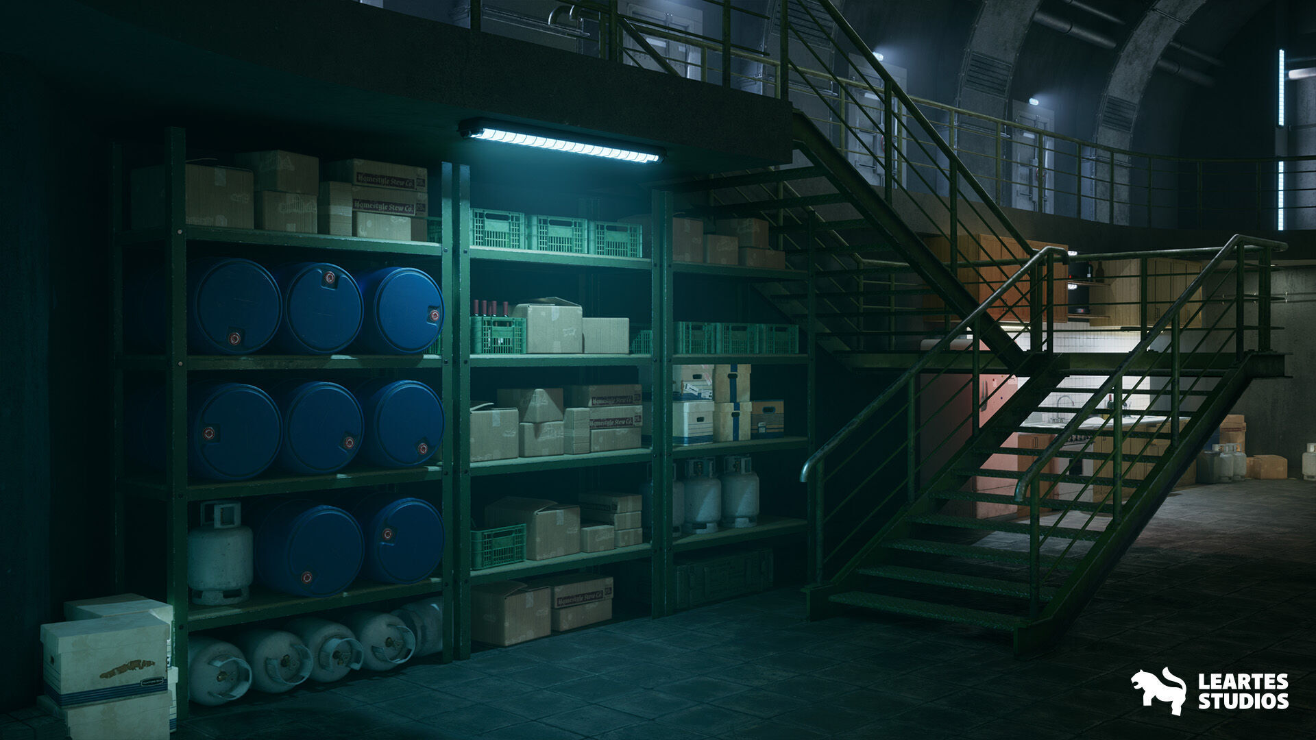 Cold War Underground Bunker Environment Low-poly 3D model_8