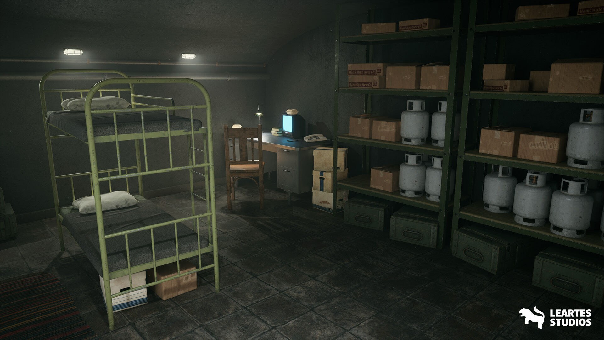 Cold War Underground Bunker Environment Low-poly 3D model_12