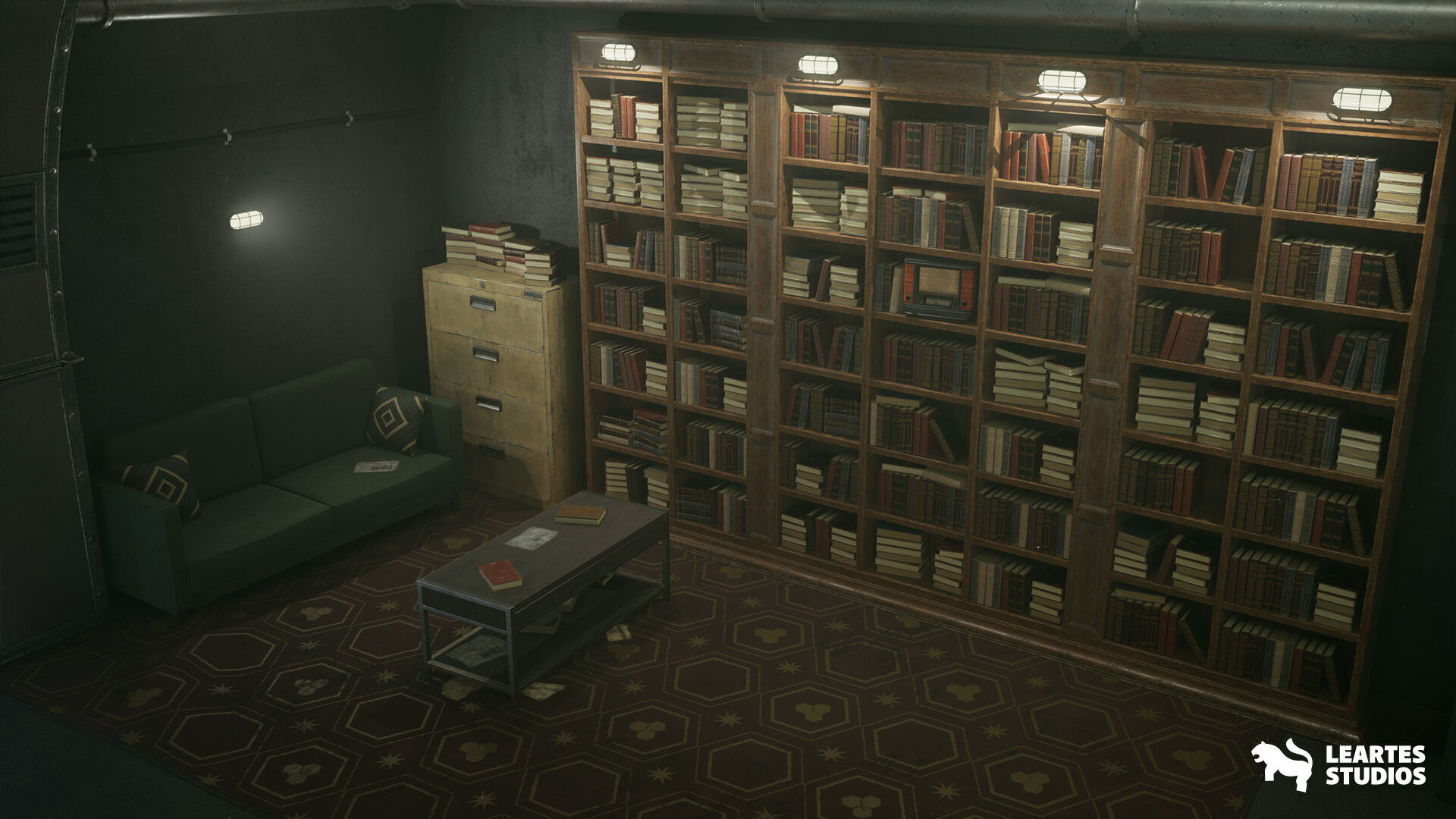 Cold War Underground Bunker Environment Low-poly 3D model_10