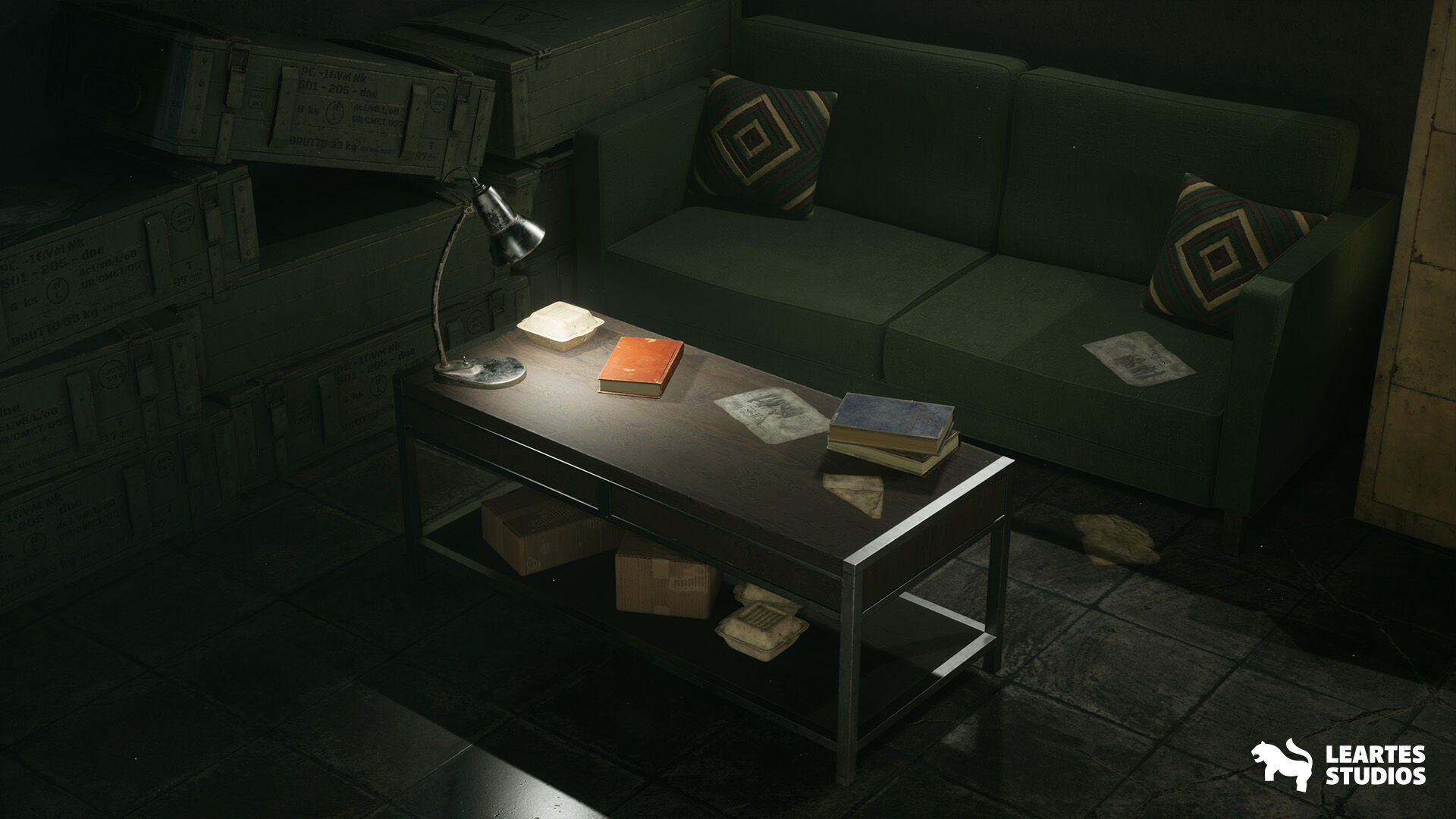 Cold War Underground Bunker Environment Low-poly 3D model_13