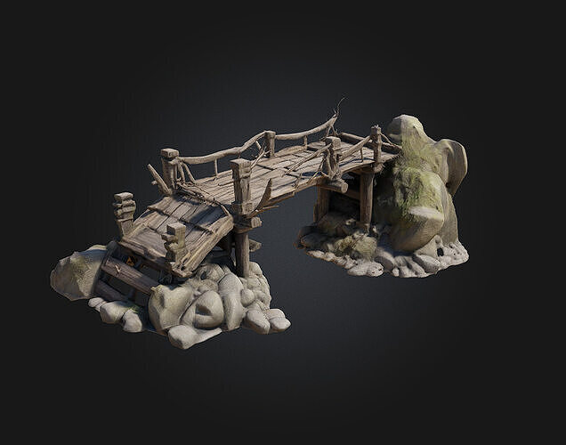  Rustic Passageway  Stylized Environmental Prop 3D model