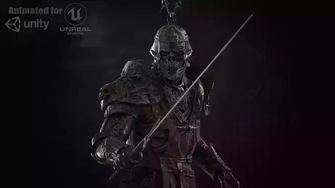 DeathKnight3 Low-poly 3D model