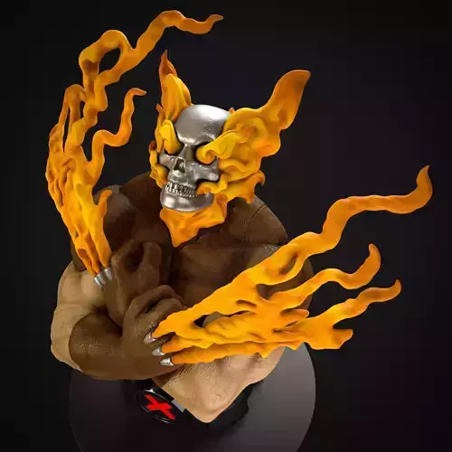 Hellverine  Wolverine  Ghostrider Crossover bust
