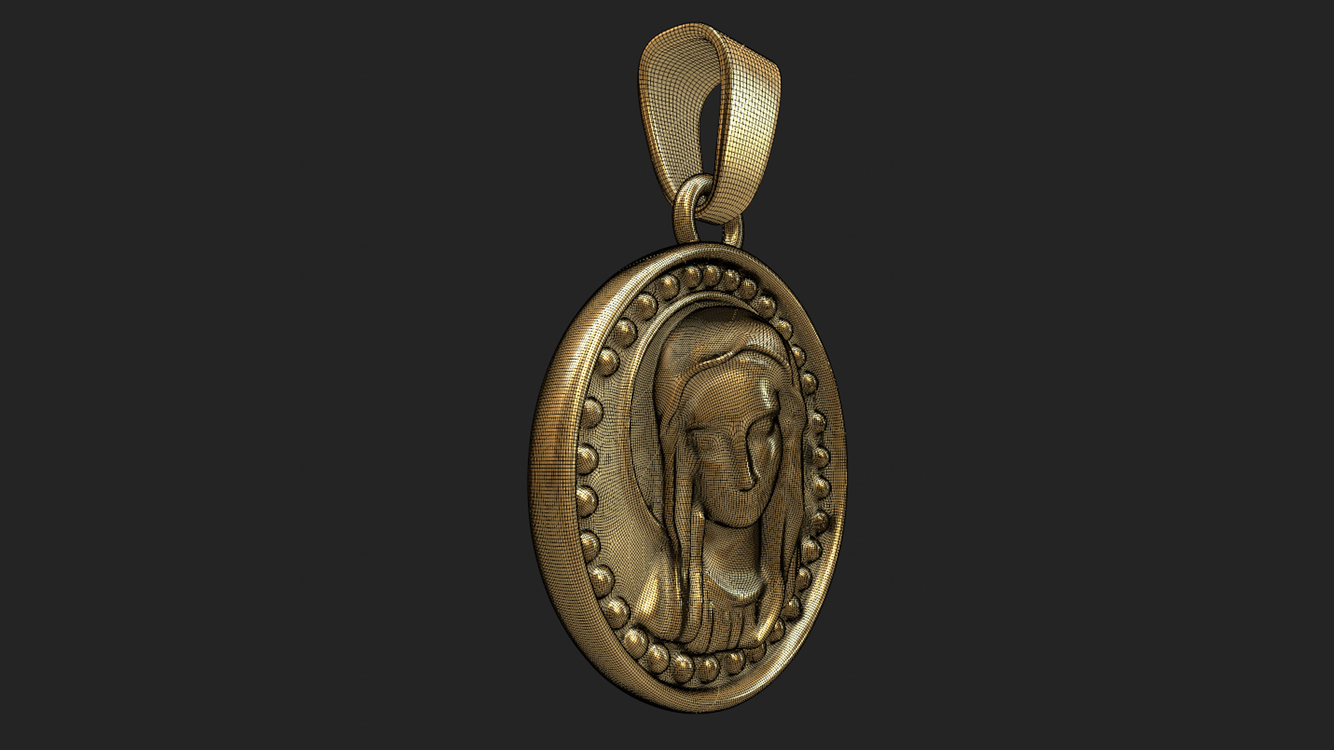 Virgin Mary Pendant 3D print model_14