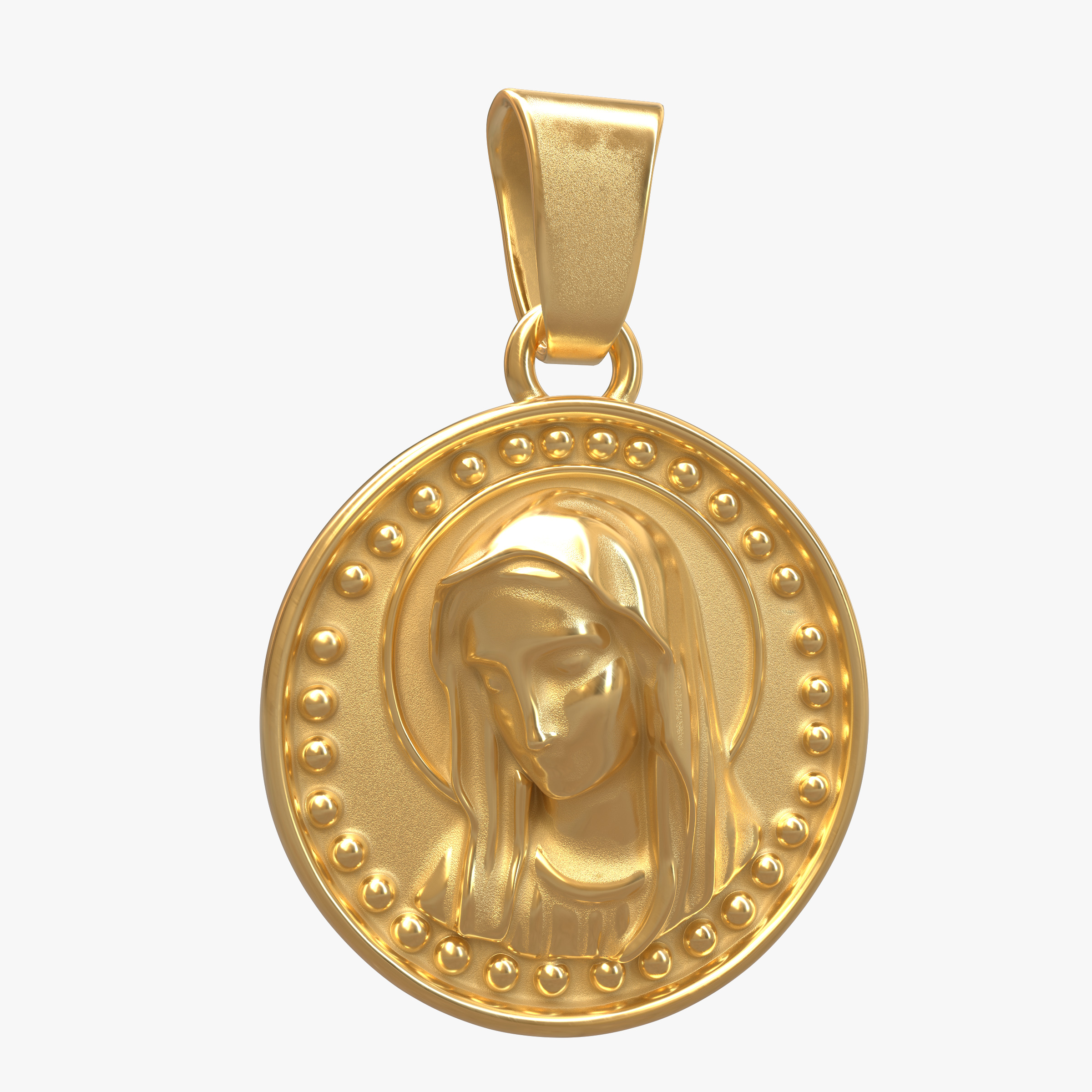 Virgin Mary Pendant 3D print model_12