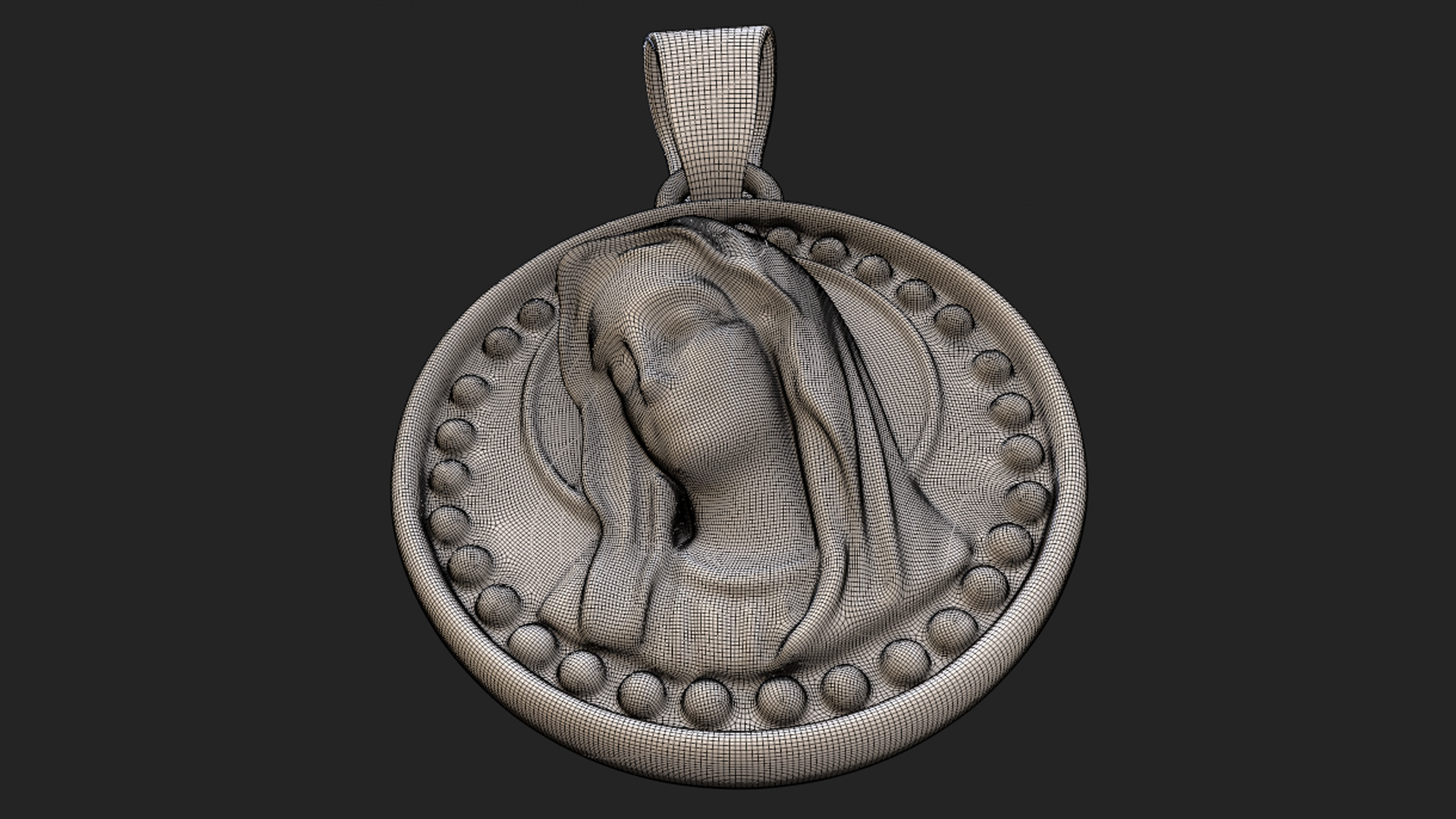 Virgin Mary Pendant 3D print model_19