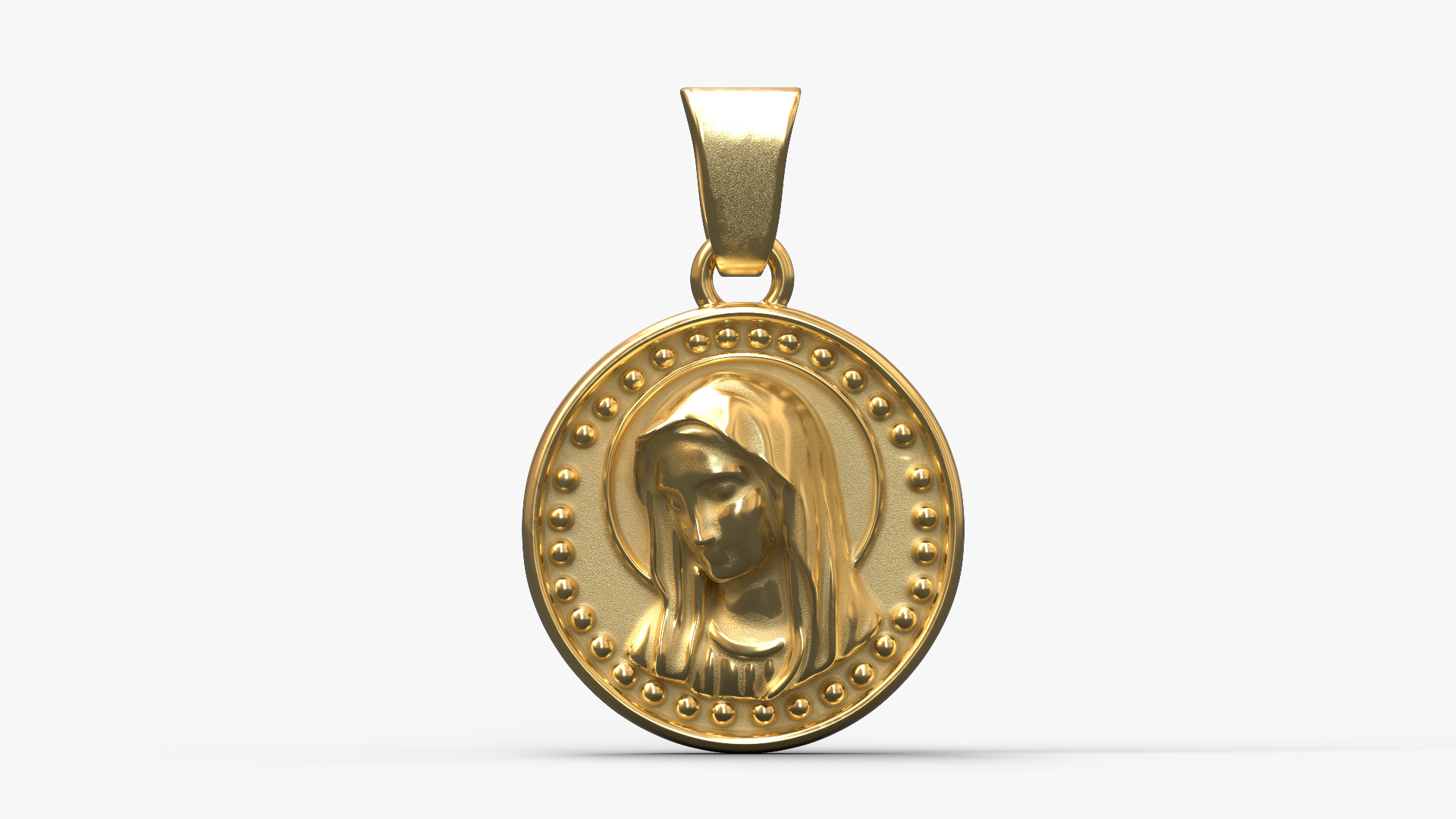 Virgin Mary Pendant 3D print model_1