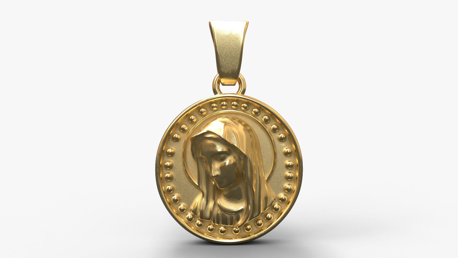 Virgin Mary Pendant 3D print model_3