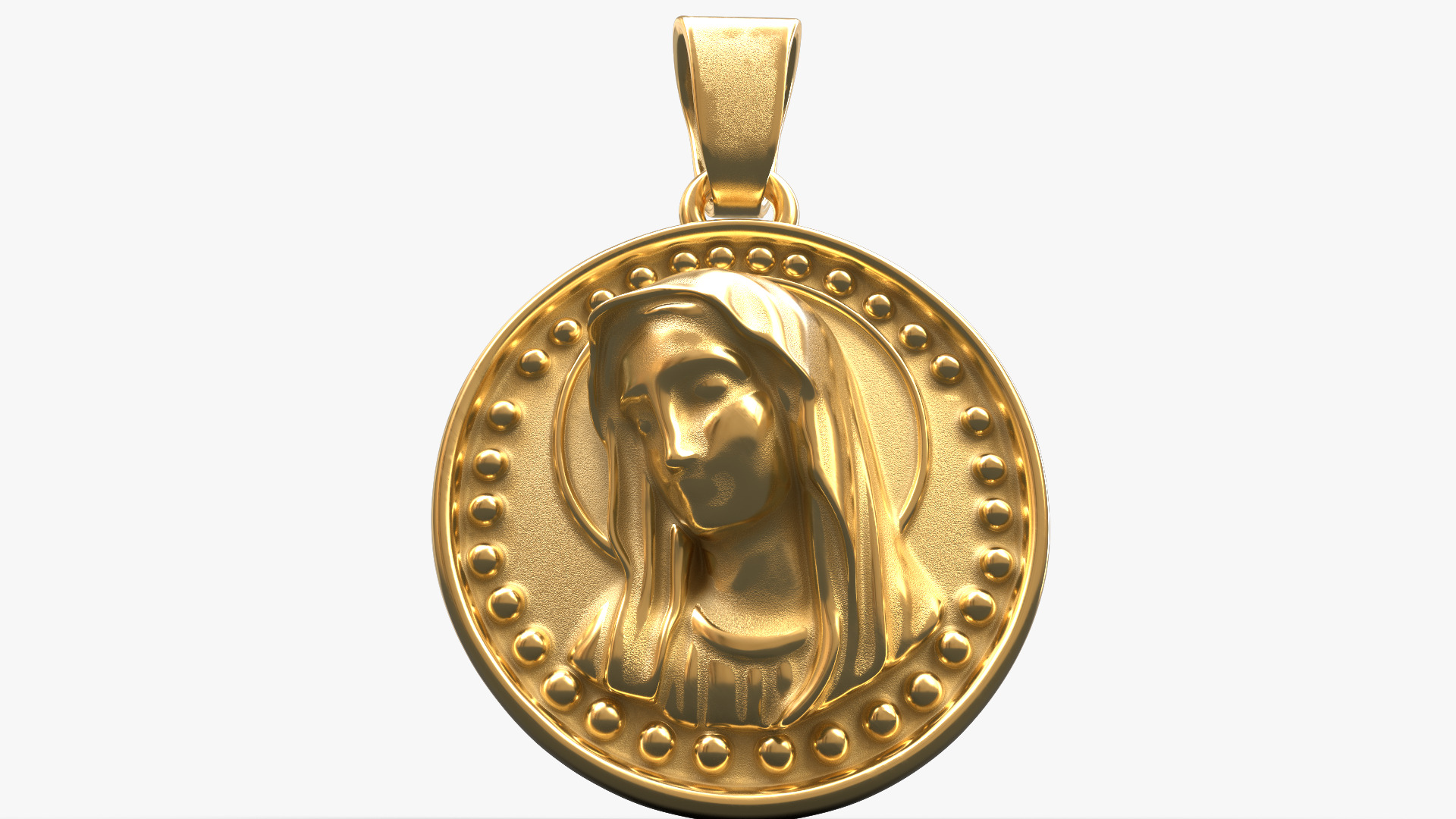 Virgin Mary Pendant 3D print model_10