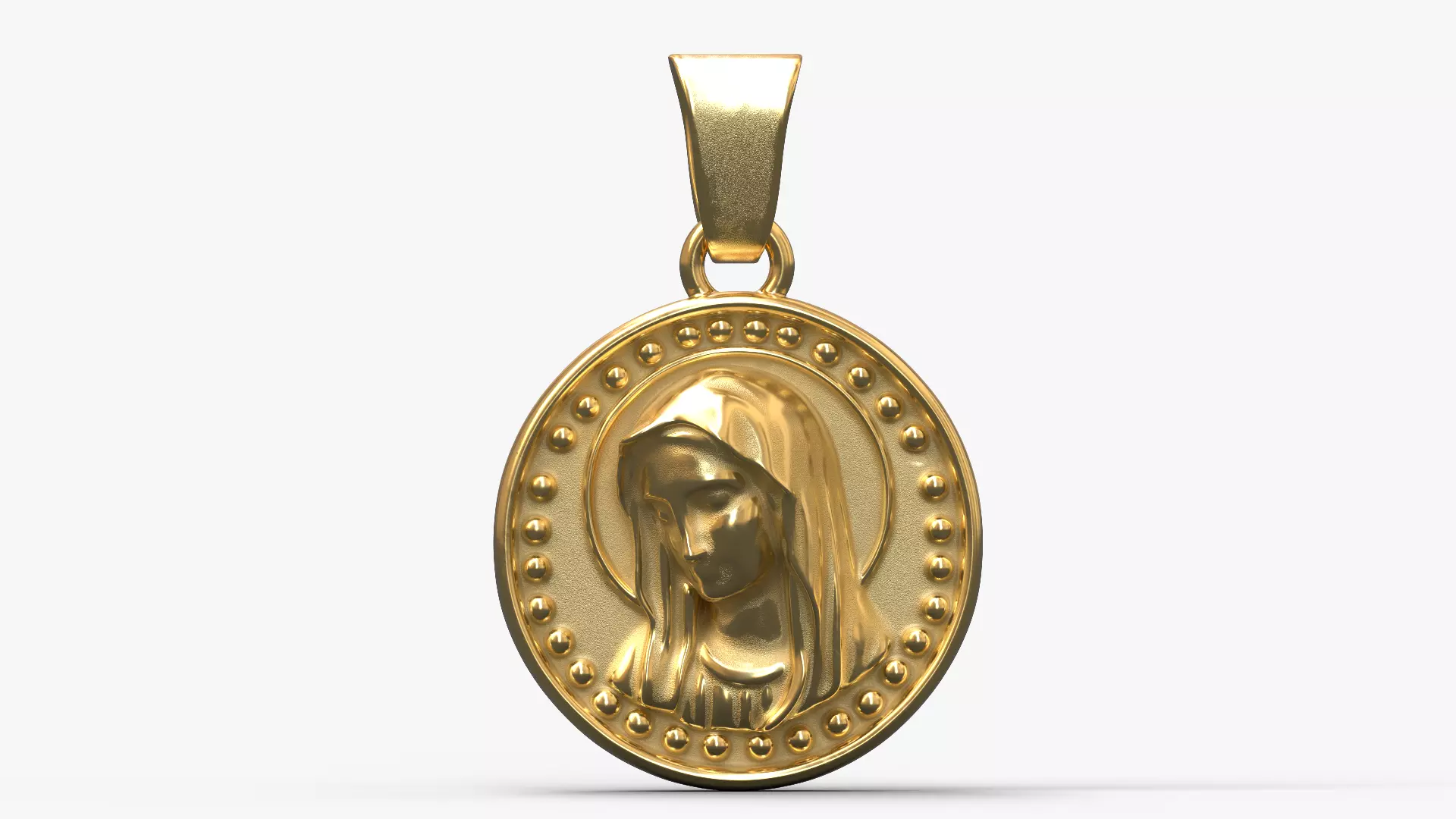 Virgin Mary Pendant 3D print model_0