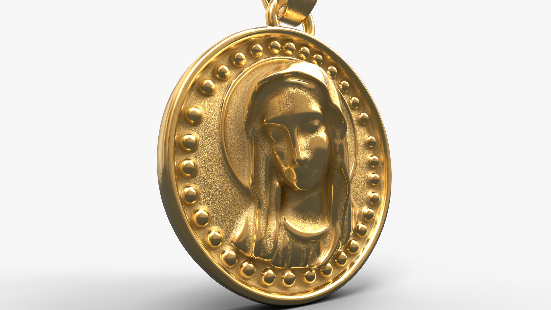 Virgin Mary Pendant 3D print model_2