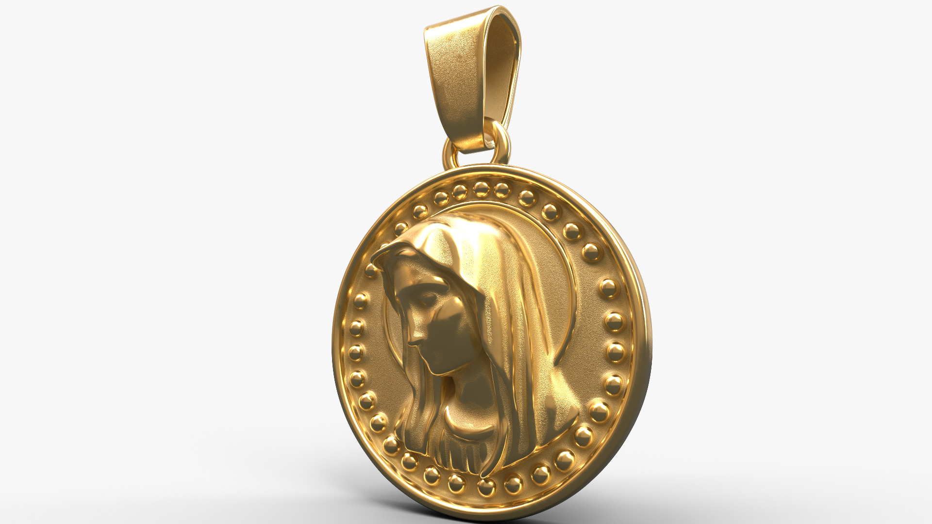 Virgin Mary Pendant 3D print model_4