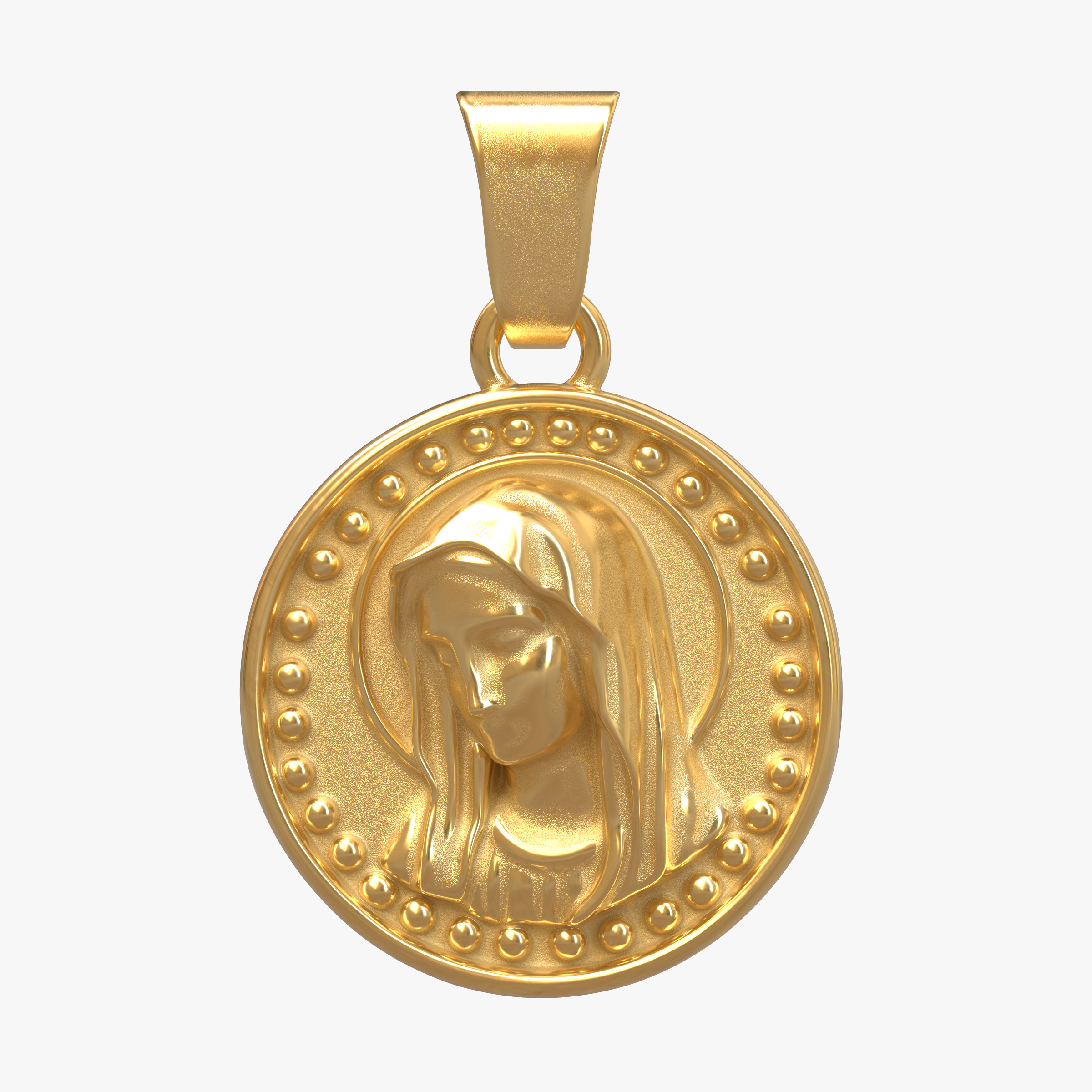 Virgin Mary Pendant 3D print model_13