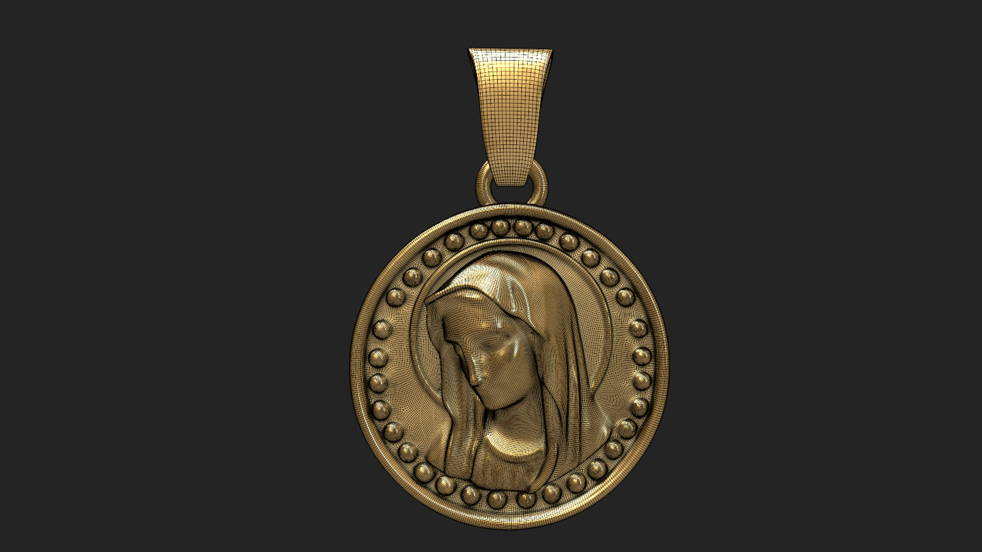 Virgin Mary Pendant 3D print model_15