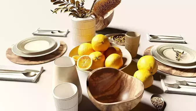 Lemons as part of the table setting