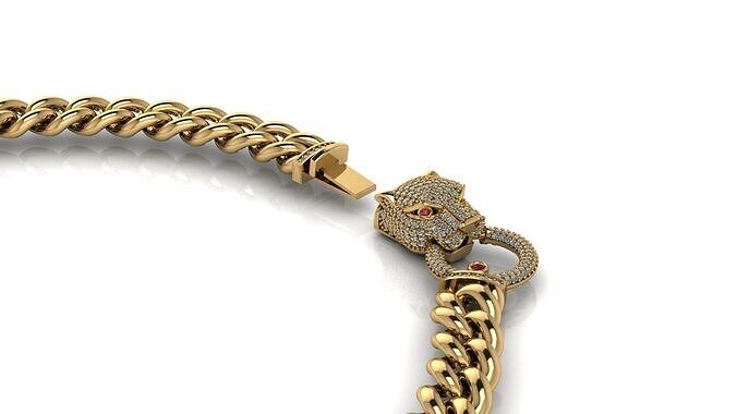 Tiger Head Chain necklace and bracelet 3D print model