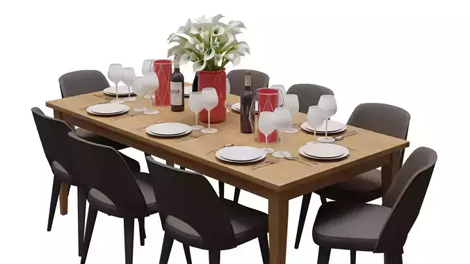 Table Set 3D model