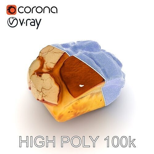 Crusty Artisan Bread Loaf model pack Low-poly 3D model 2