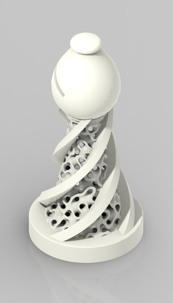 Chess Set Pieces Spiral Lattice 3D print model_1