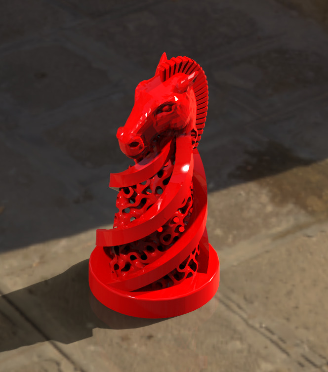 Chess Set Pieces Spiral Lattice 3D print model_19