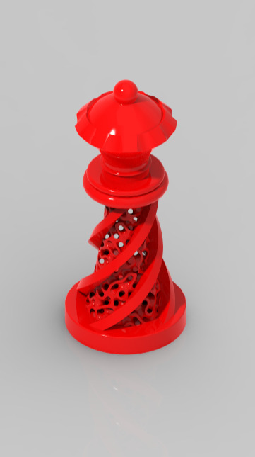Chess Set Pieces Spiral Lattice 3D print model_23
