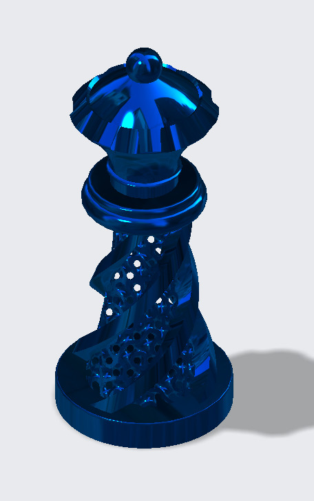 Chess Set Pieces Spiral Lattice 3D print model_25