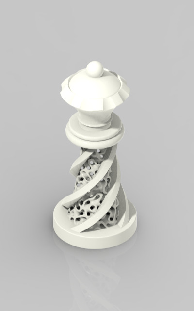 Chess Set Pieces Spiral Lattice 3D print model_22
