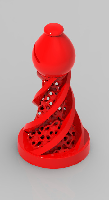Chess Set Pieces Spiral Lattice 3D print model_3