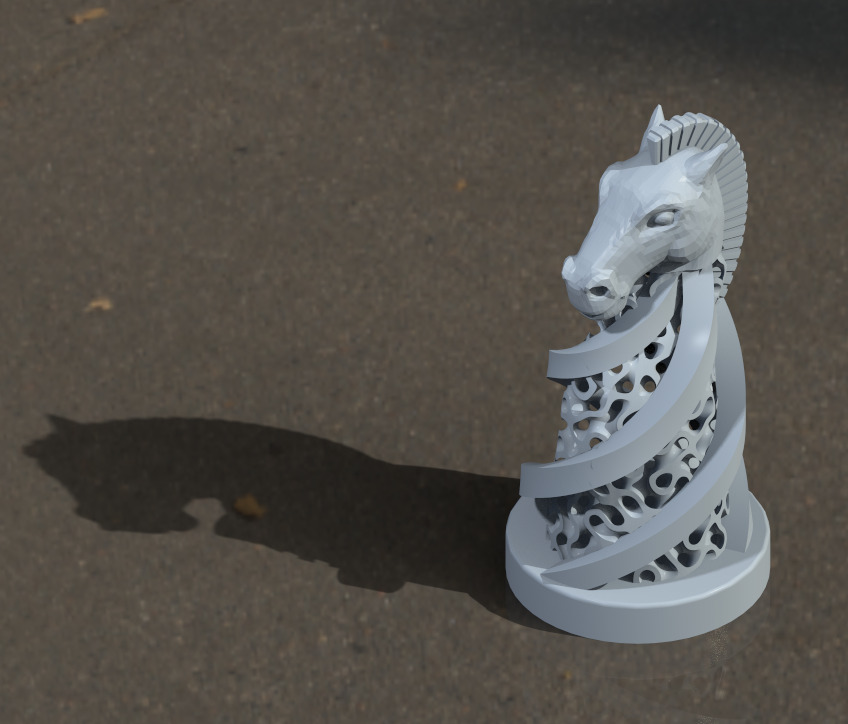 Chess Set Pieces Spiral Lattice 3D print model_17