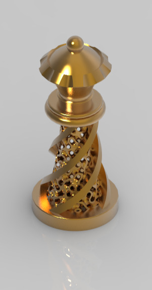 Chess Set Pieces Spiral Lattice 3D print model_24