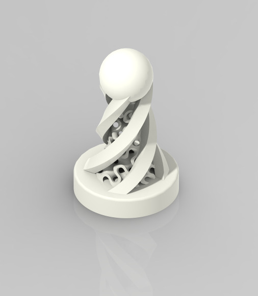 Chess Set Pieces Spiral Lattice 3D print model_21