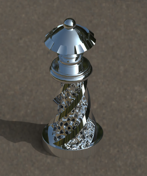 Chess Set Pieces Spiral Lattice 3D print model_26