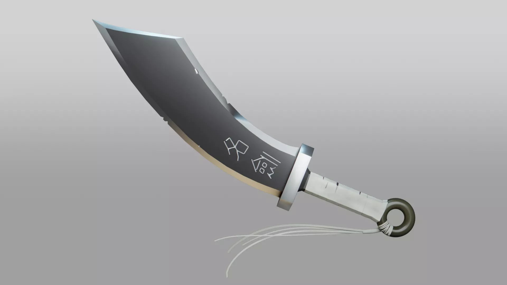 Stylized Chinese Dao Sword Low-poly 3D model_0