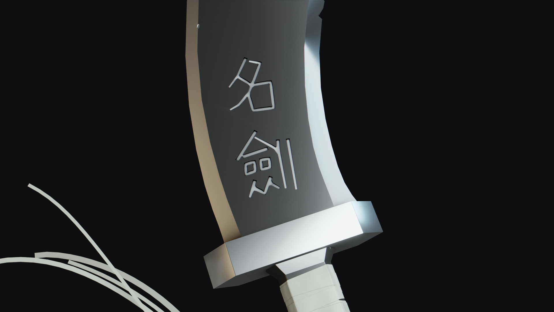 Stylized Chinese Dao Sword Low-poly 3D model_4