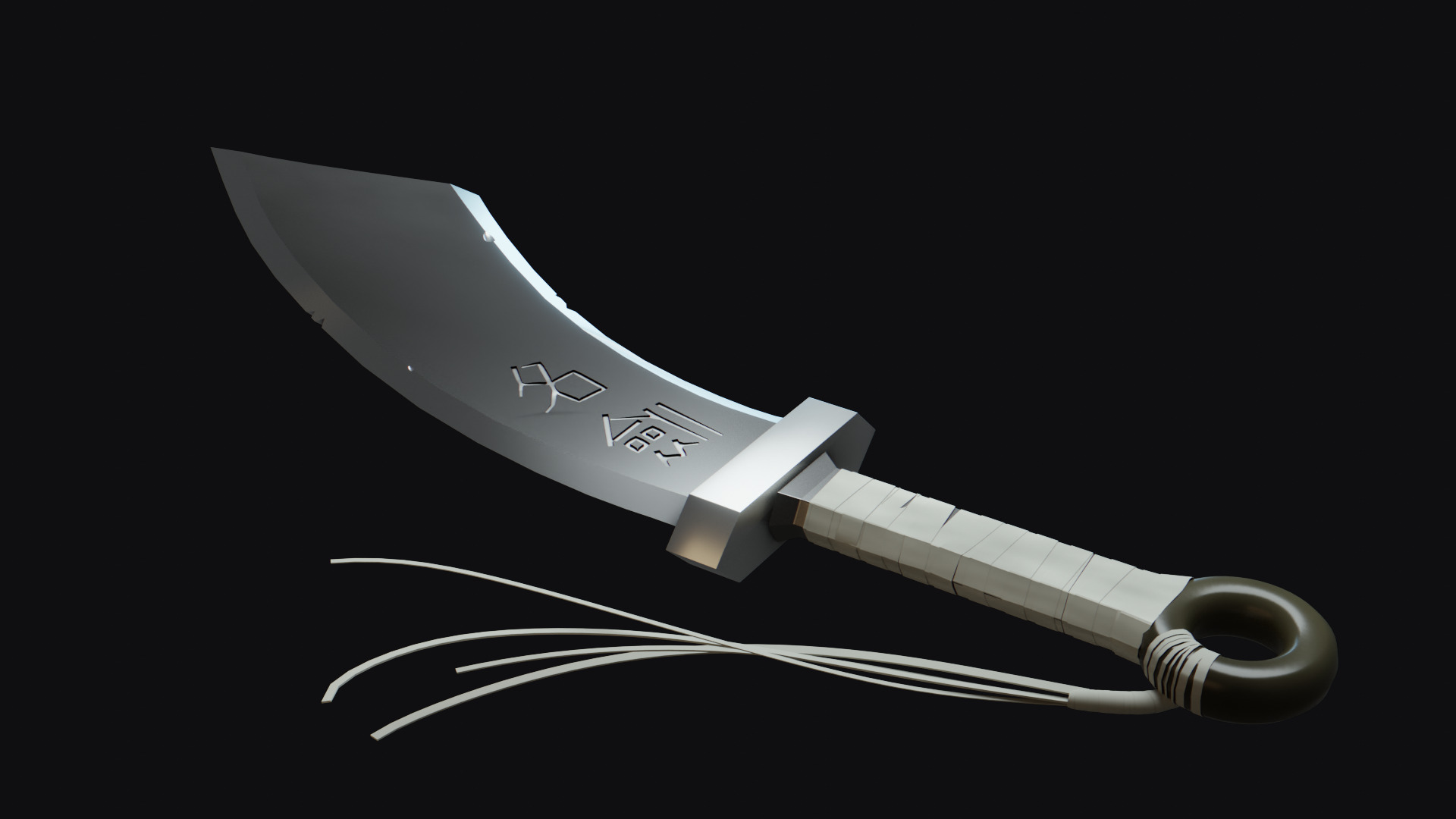 Stylized Chinese Dao Sword Low-poly 3D model_2