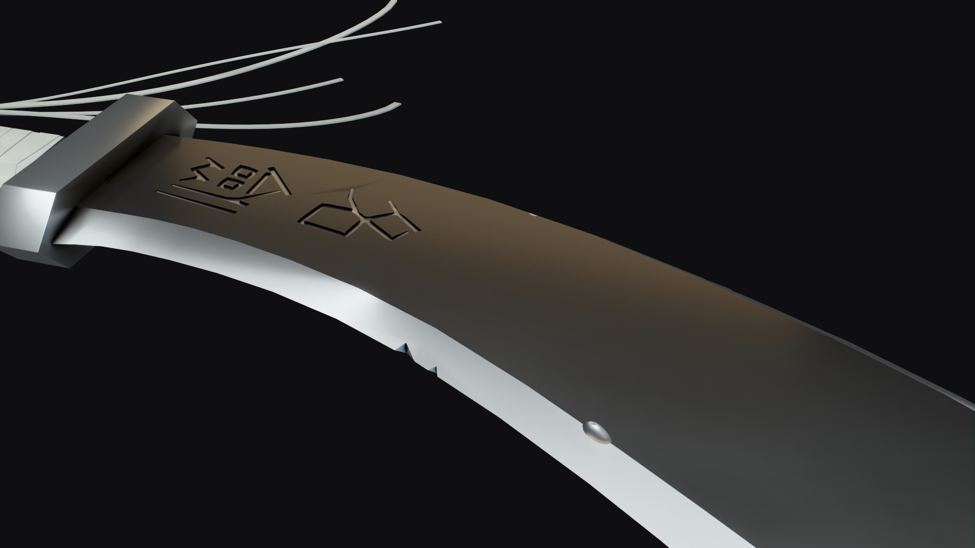 Stylized Chinese Dao Sword Low-poly 3D model_3