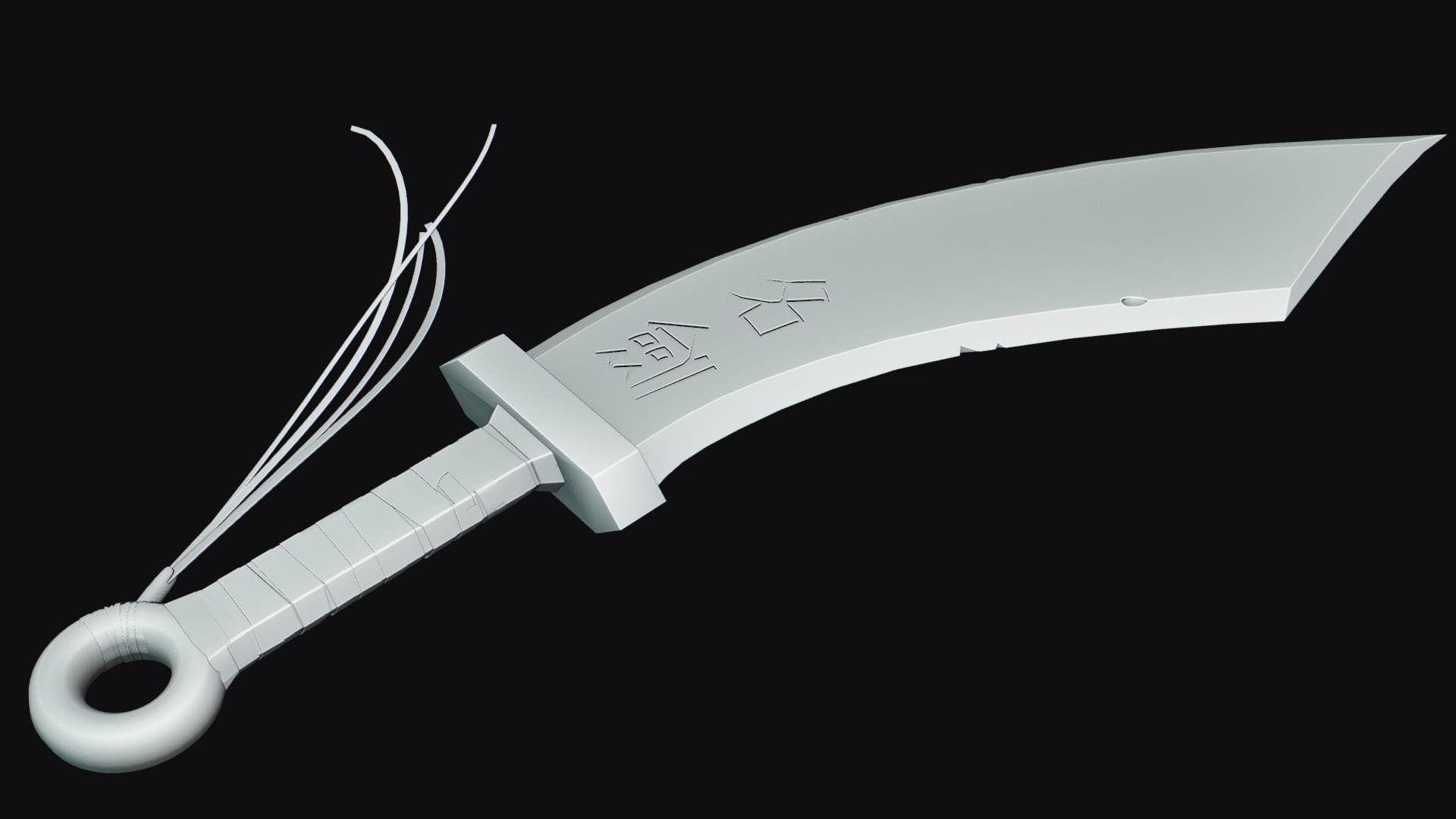 Stylized Chinese Dao Sword Low-poly 3D model_5