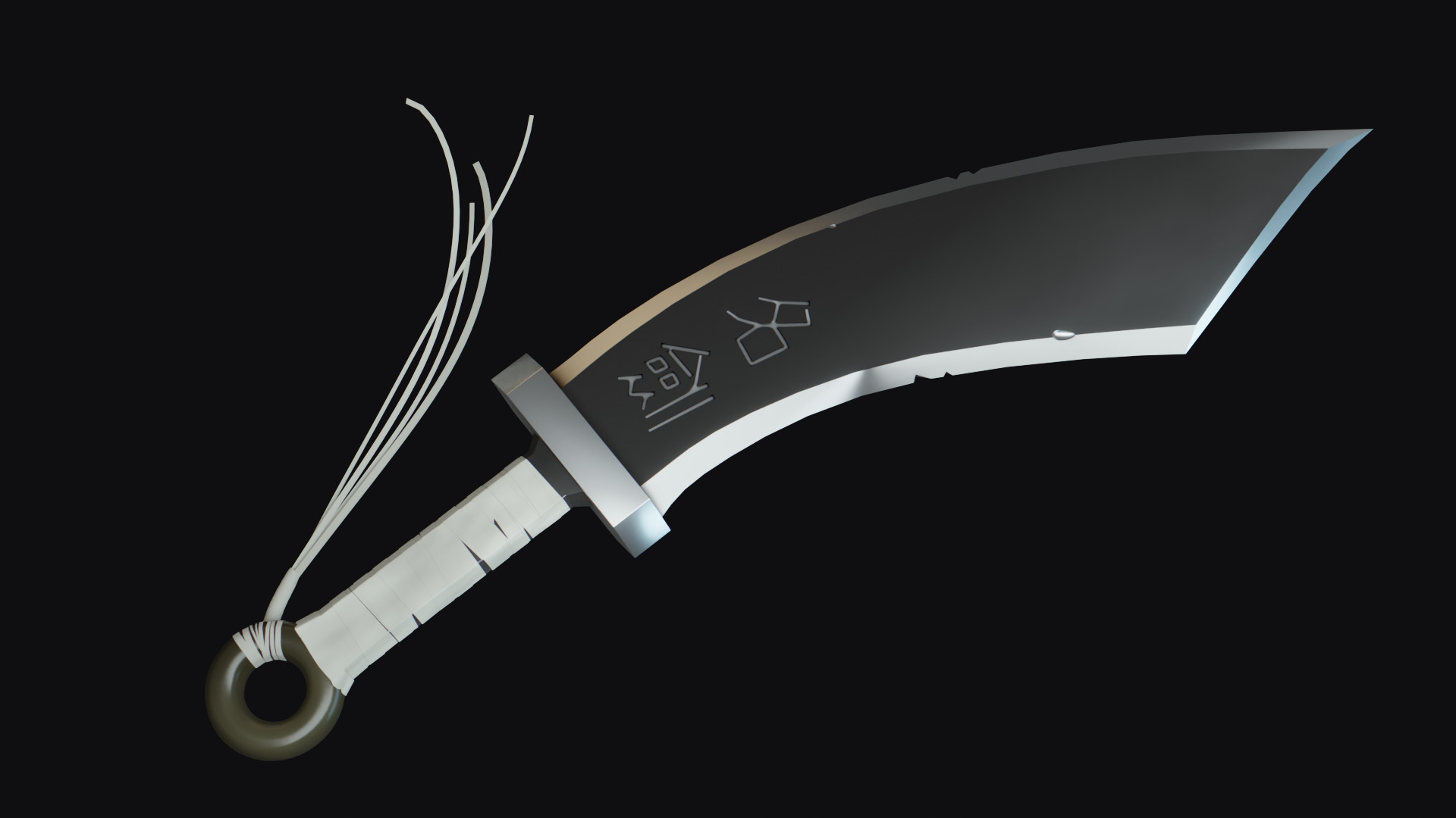 Stylized Chinese Dao Sword Low-poly 3D model_1