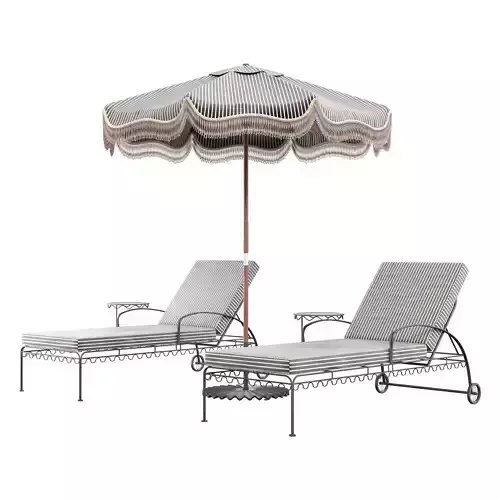 Laurens stripe umbrella and lounger