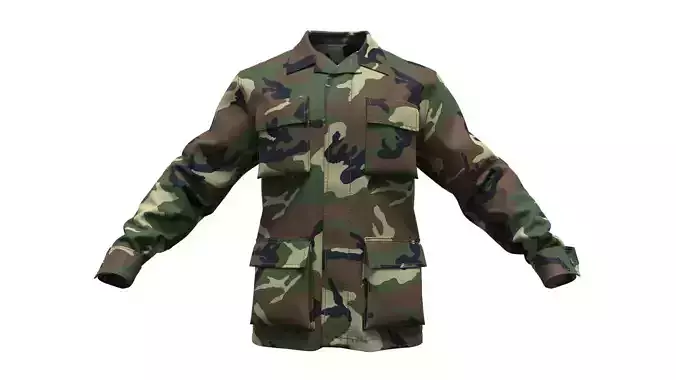 BDU-Battle Dress Uniform Jacket - Marvelous Designer  3D model