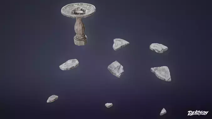 SUBURBS - Stones Bird Bath 01 - LOW POLY AND NANITE