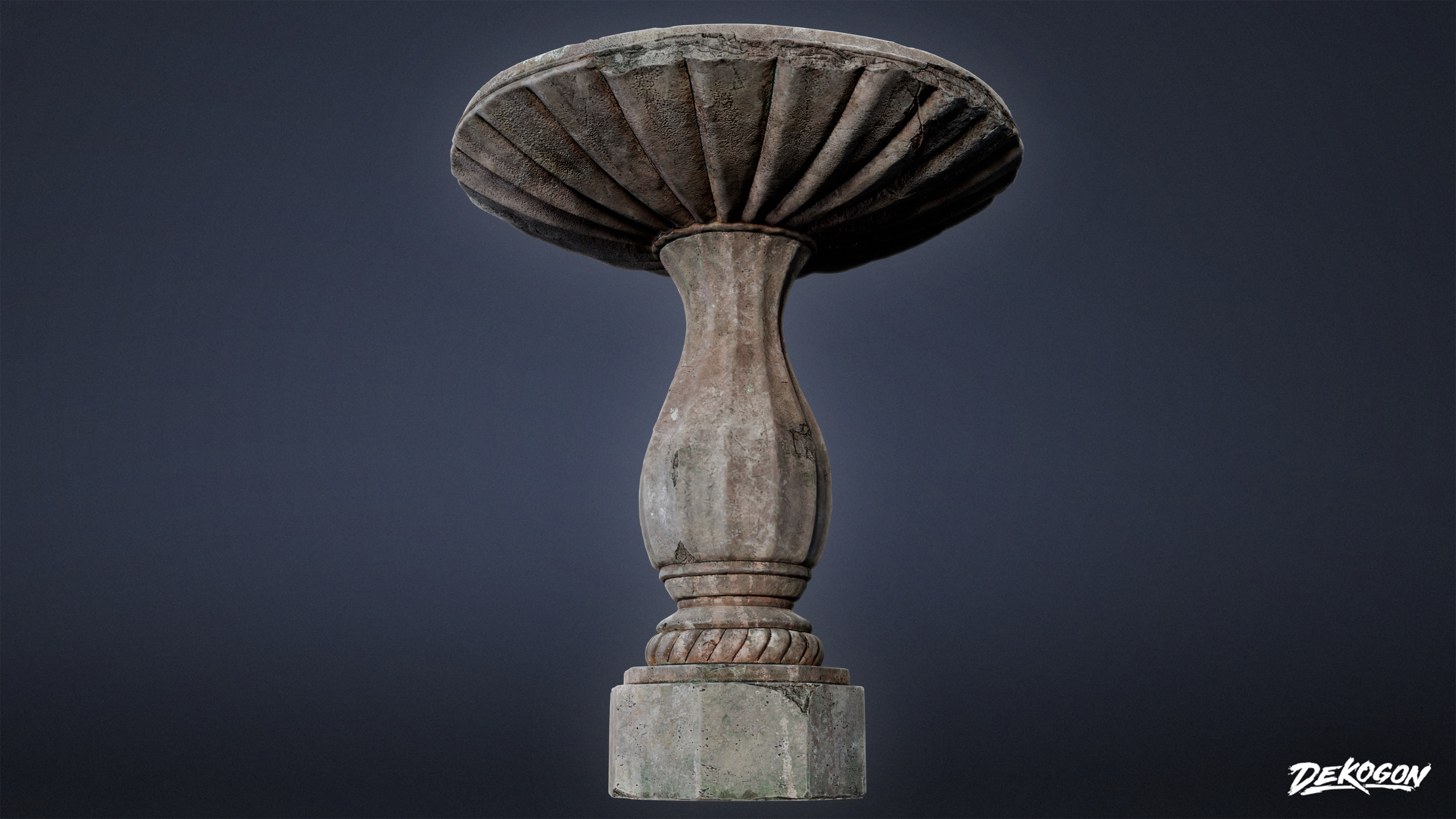 SUBURBS - Stones Bird Bath 01 - LOW POLY AND NANITE Low-poly 3D model_4