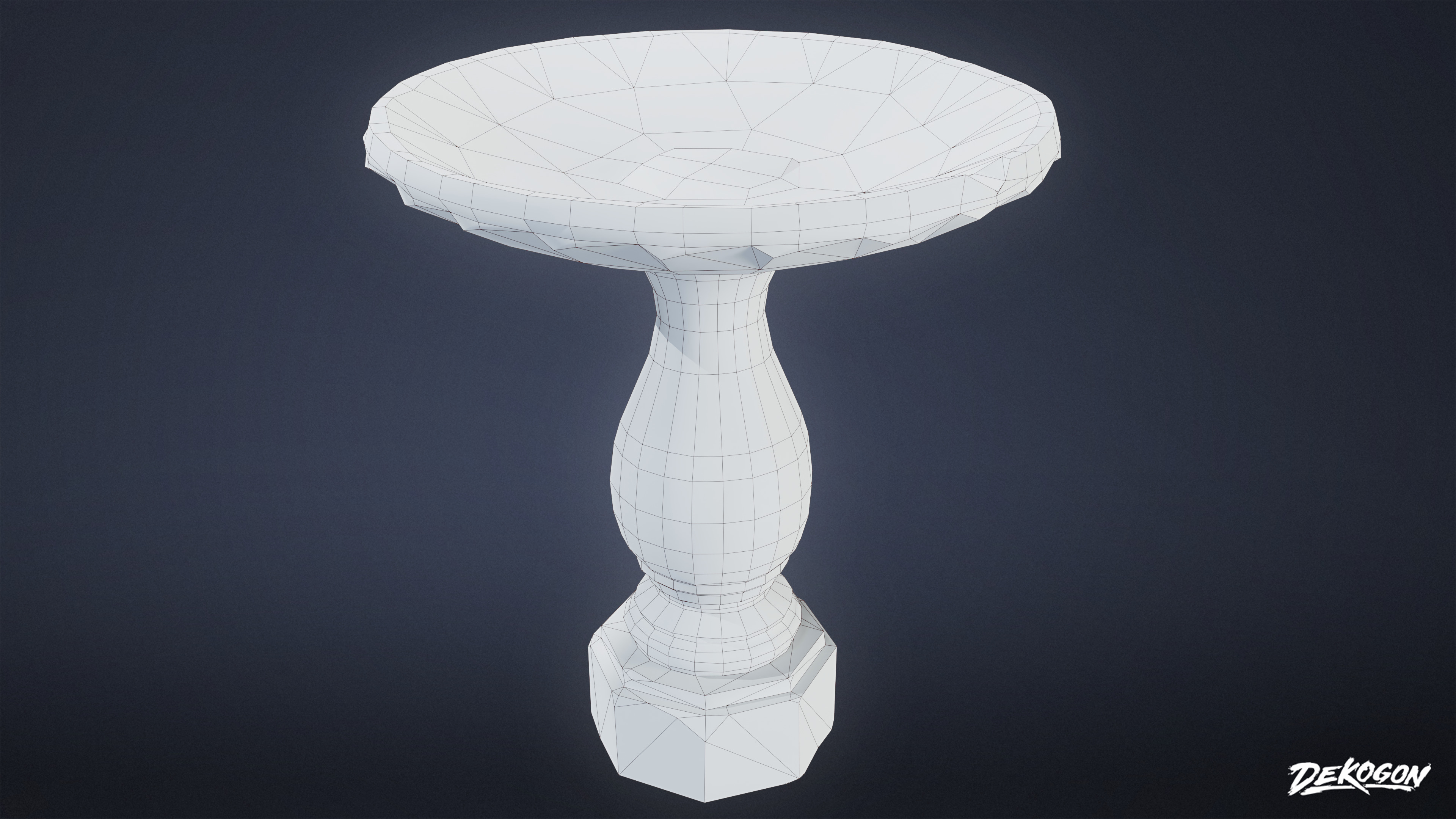 SUBURBS - Stones Bird Bath 01 - LOW POLY AND NANITE Low-poly 3D model_22