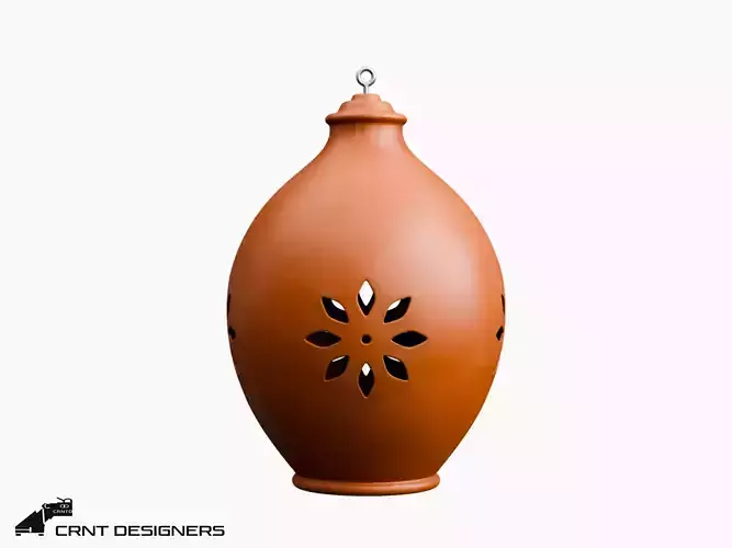 Ceramic Hanging Lantern - Terracotta Lantern 3D model
