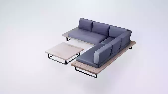 Low Poly Wooden Garden Furniture Set - Outdoor Patio  Pack