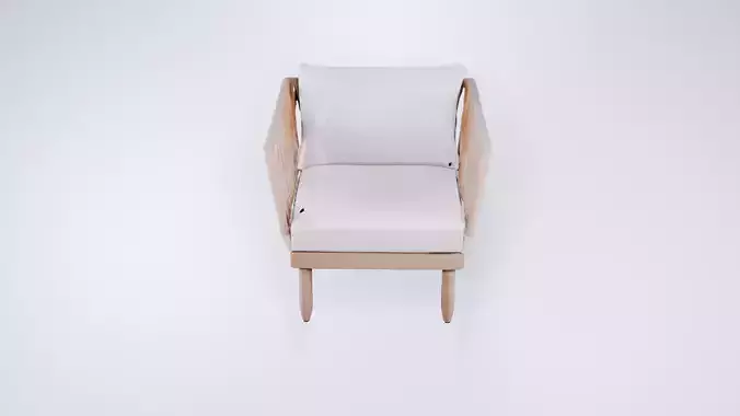 Low Poly Terrace Chair - Stylized Outdoor Furniture Model