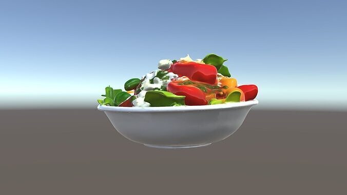 Fresh Garden Salad with Feta Cheese model pack Low-poly 3D model 7
