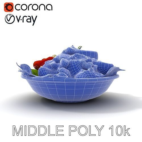 Fresh Garden Salad with Feta Cheese model pack Low-poly 3D model 3