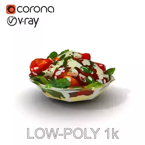 Fresh Garden Salad with Feta Cheese model pack